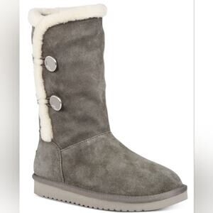 Koolaburra by Ugg Grey Tall Winter Boots Plaid Lining Kinslei Size 9